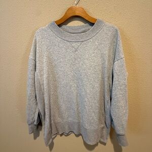 Aerie Heather Gray Oversized Lightweight Crew Neck Boyfriend Sweatshirt NWOT